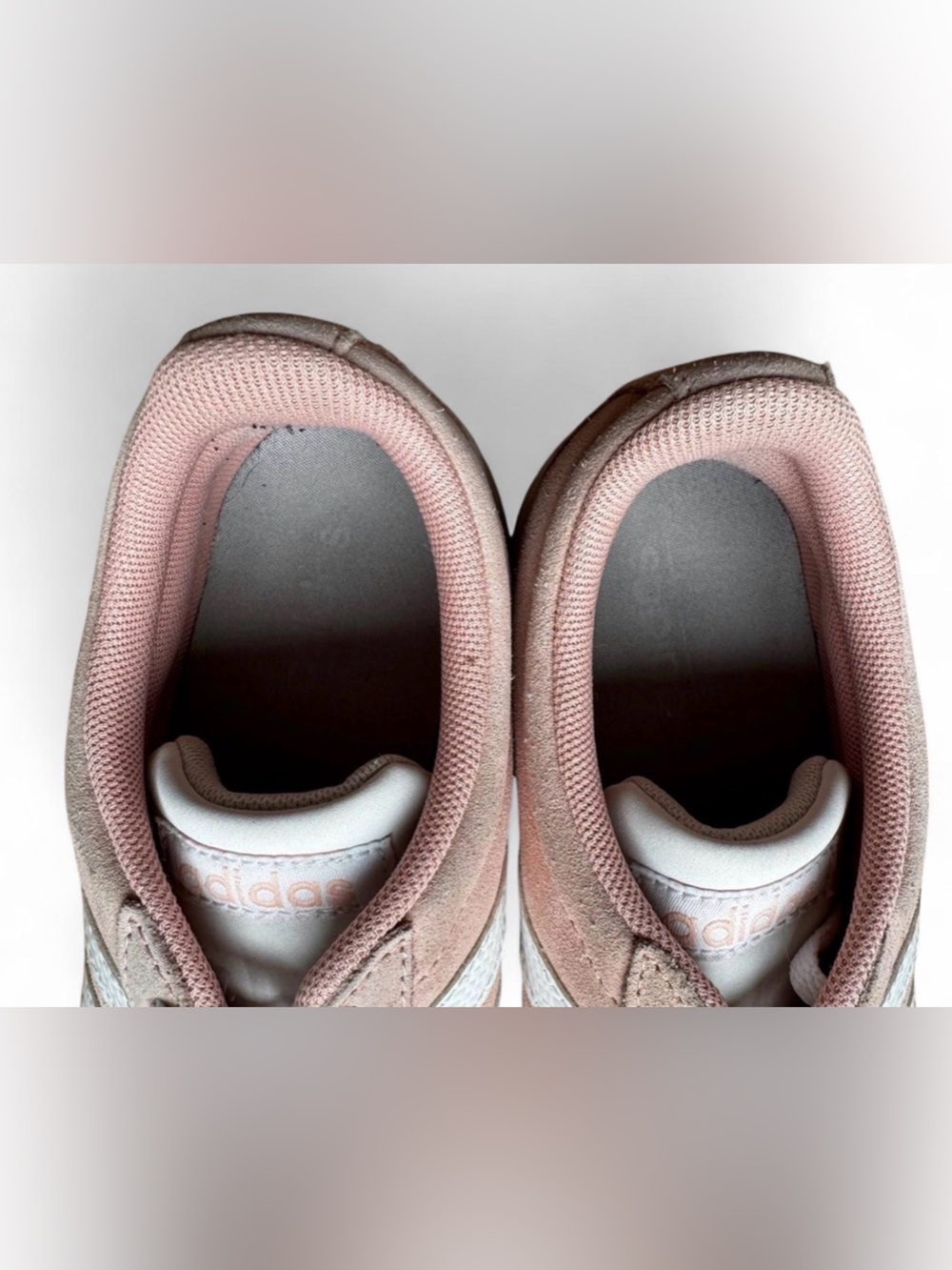 Adidas VL Court 2.0 Pink Suede Sneakers Women 7 White Stripes Retro Skate - Picture 6 of 7